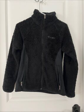 Columbia Black Sherpa Zip-Up Fleece Jacket